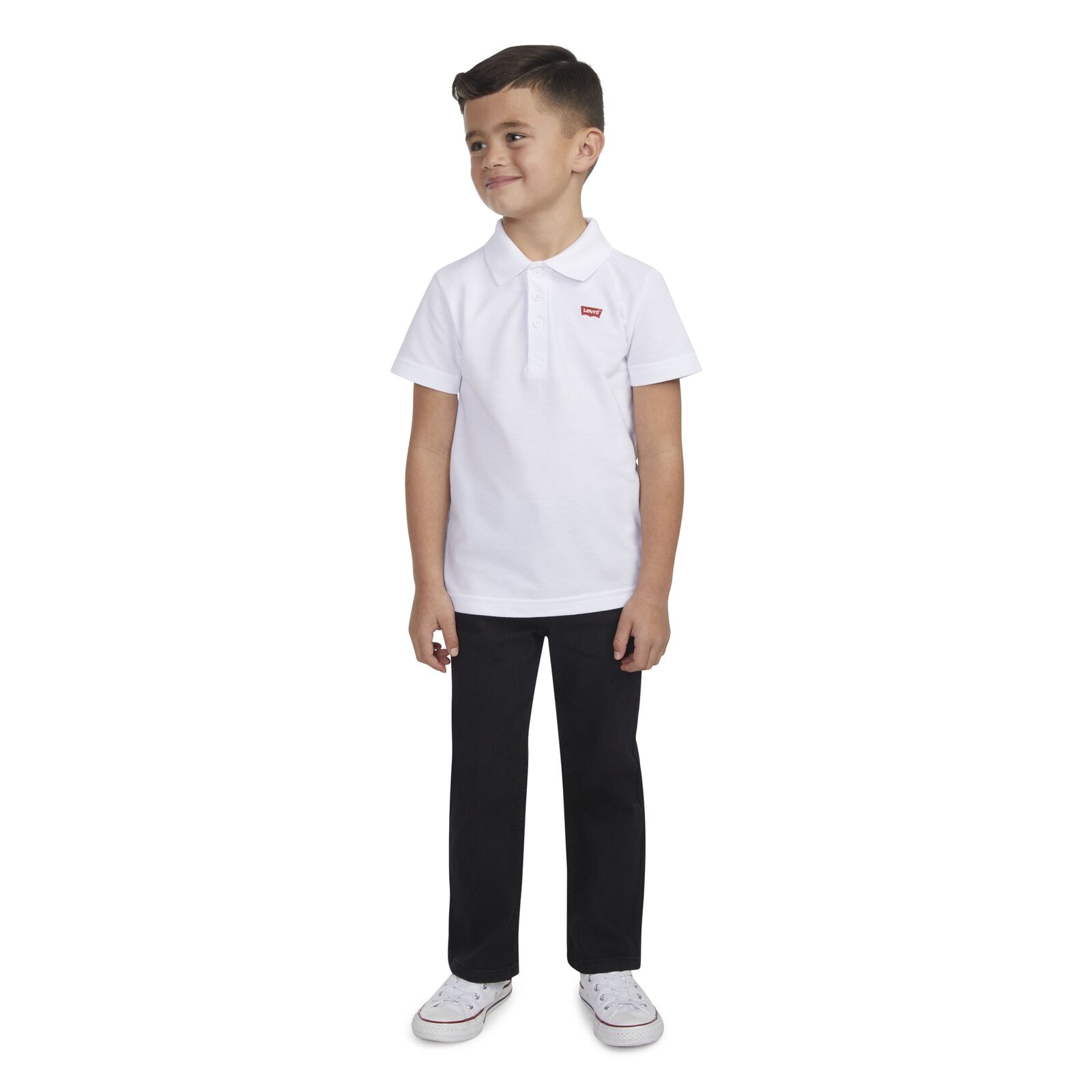 Batwing Polo White Red