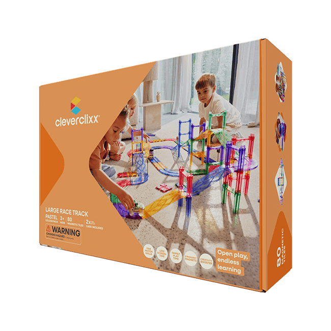 Cleverclixx Stor Racerbana 80 Delar Pastel Mix 