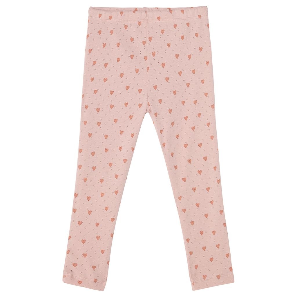 Kalle GOTS Hjertemønstrete Leggings Aprikos