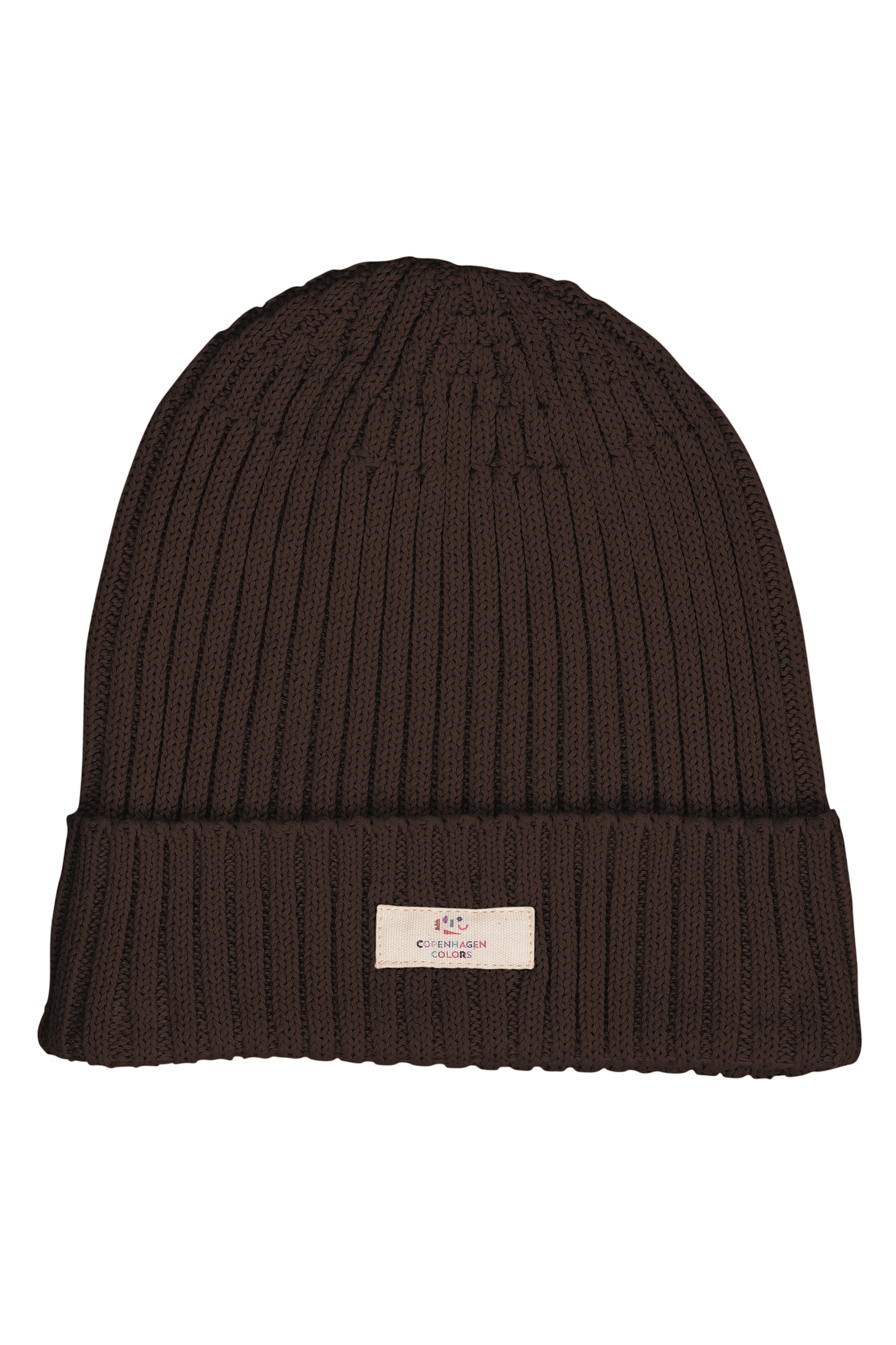 Cotton Knitted Classic Beanie Dark Brown