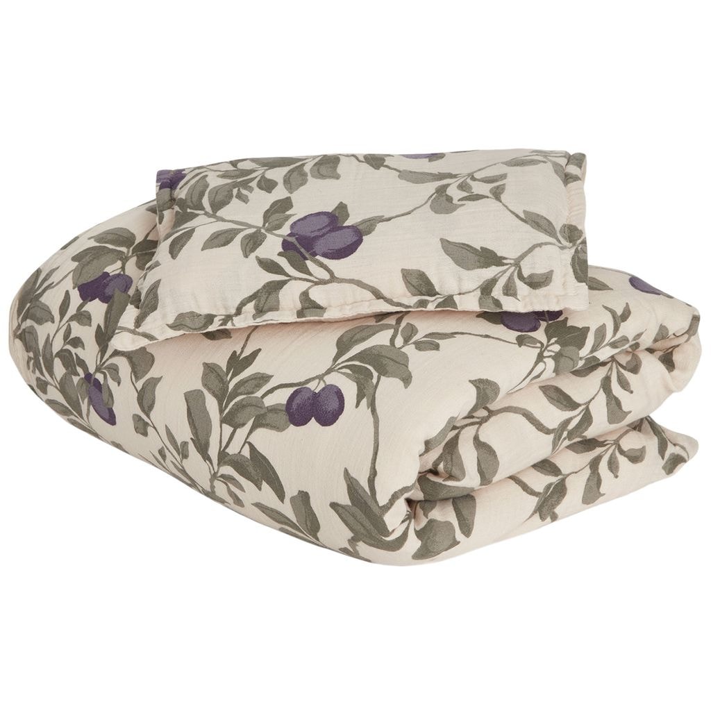 SE 100x130 / 35x55 Muslin Printed Junior Bedding Set Plum