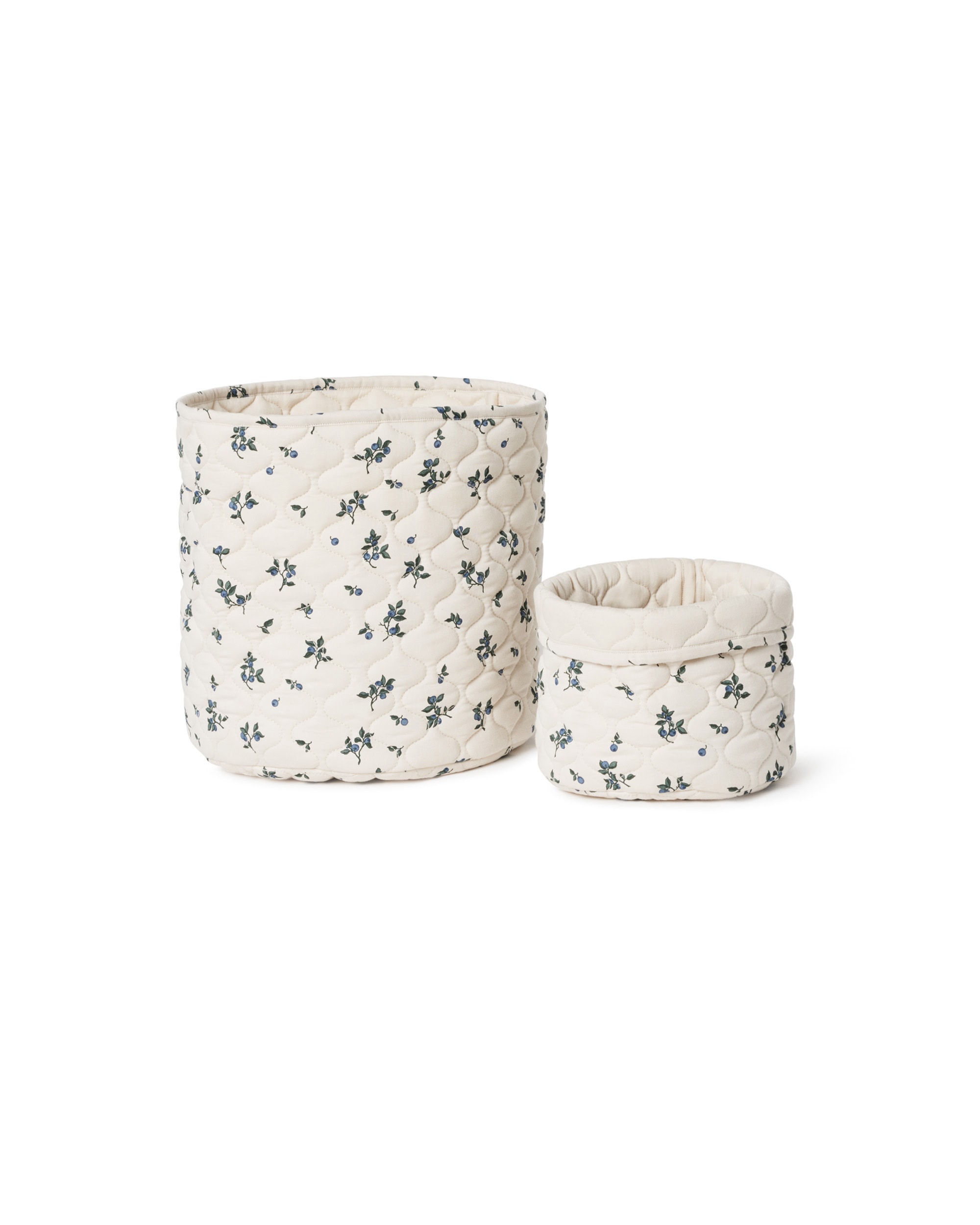 サテン・キルティング・バスケット2個組 Blueberry 