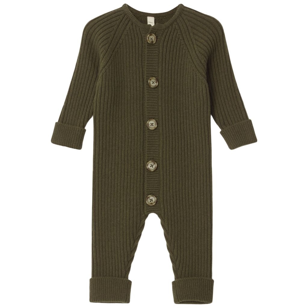 Rib-knit Onesie Olive