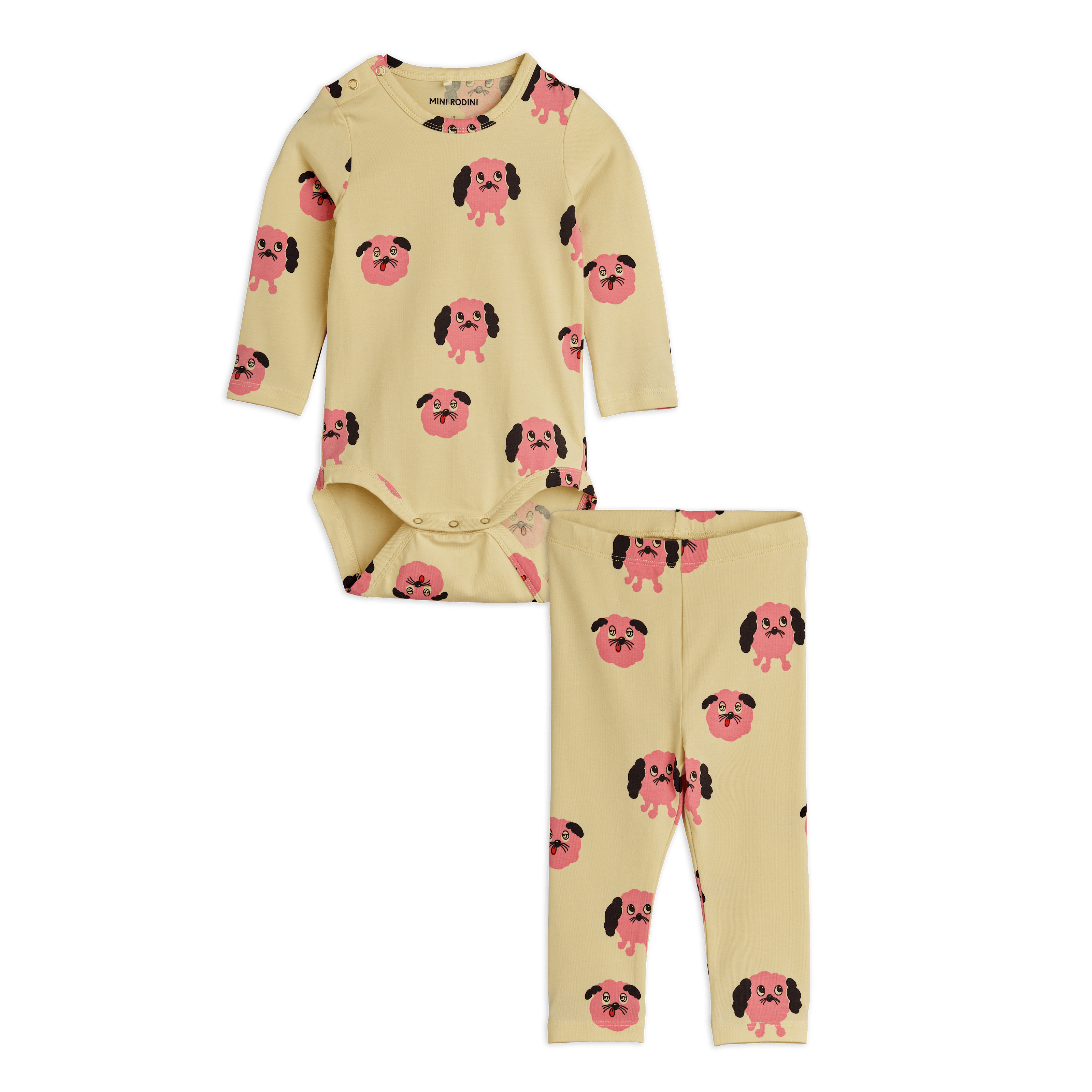 Doggies Aop Baby Set Yellow