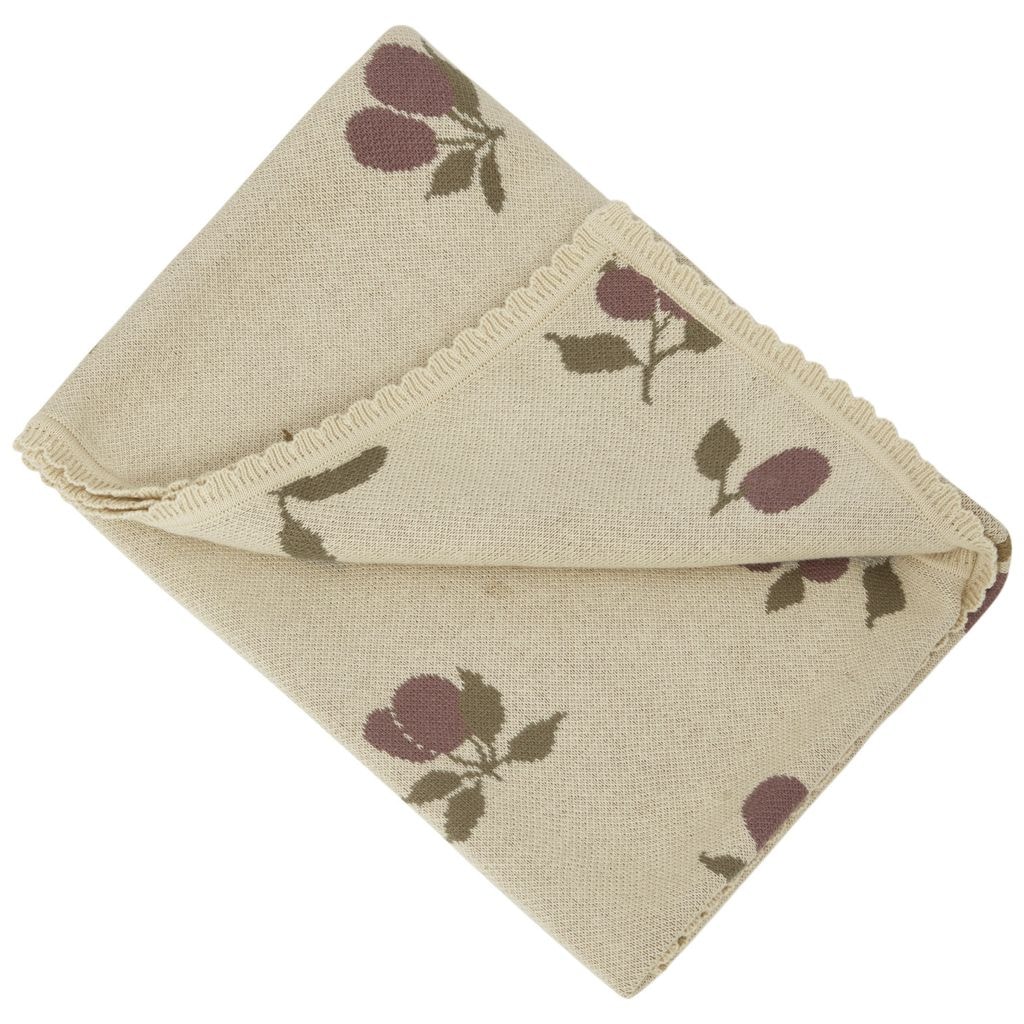 Prune Beige Strikket Tæppe