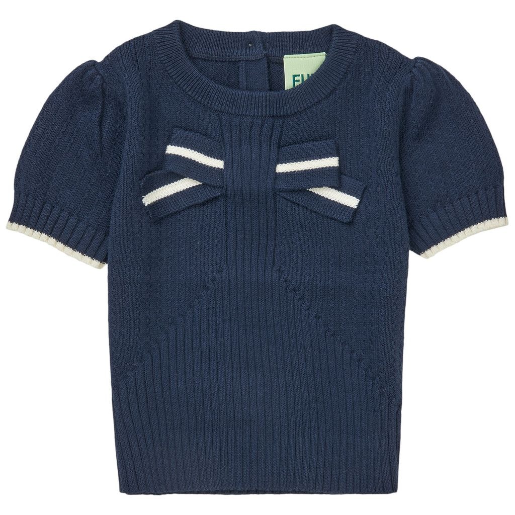 Baby Stickad Kortärmad Tröja Dark Navy
