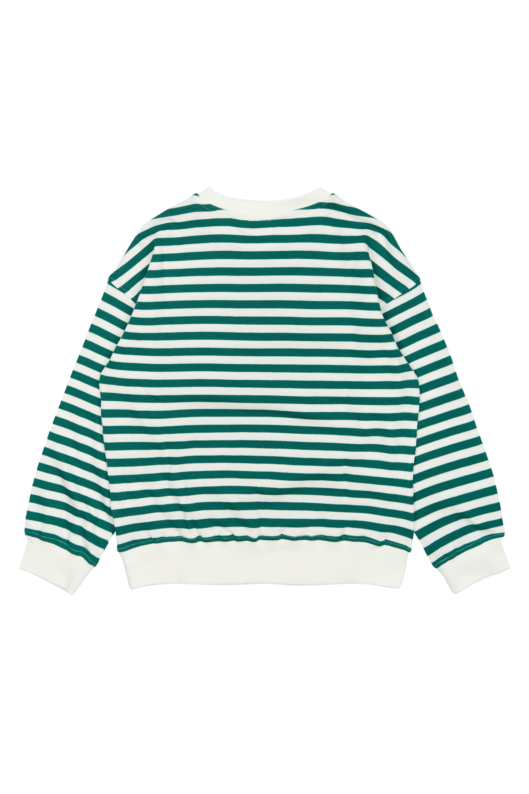 GOTS Nero Sweatshirt Alpine Green Striped