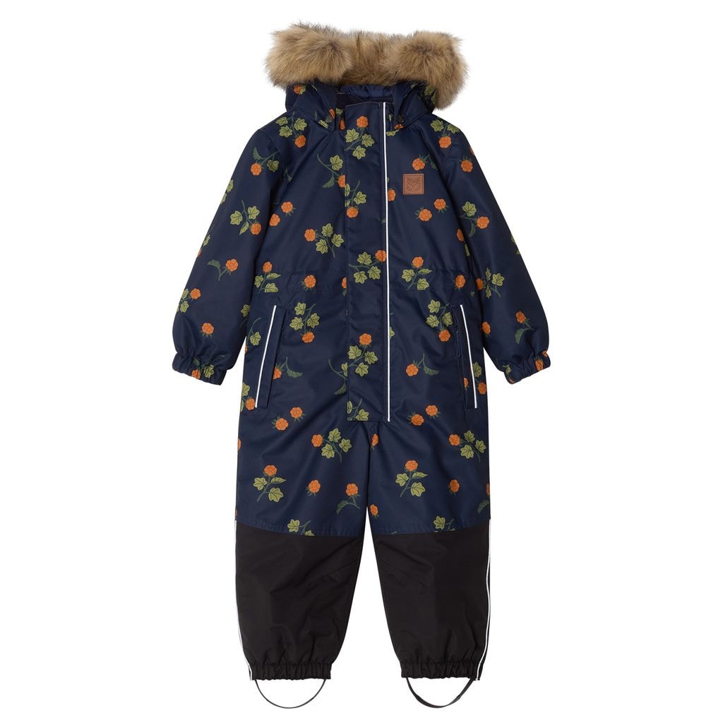 Chamonix Printed Snowsuit With Cloudberries Navy