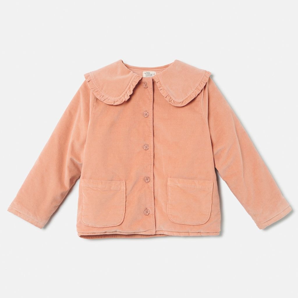 Pinwale Corduroy Ruffle Jakke Pink