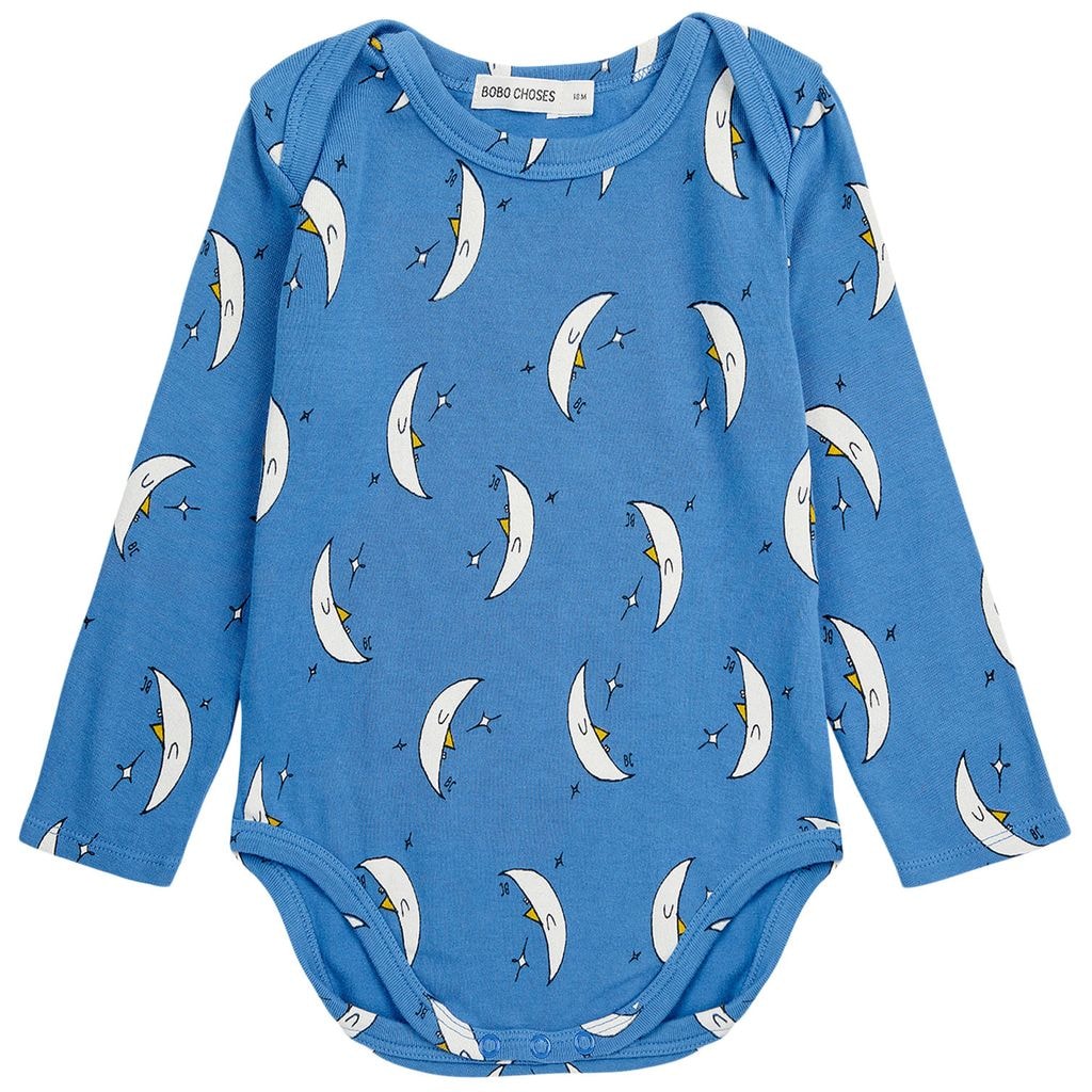 Beneath The Moon Printed Baby Body Blue