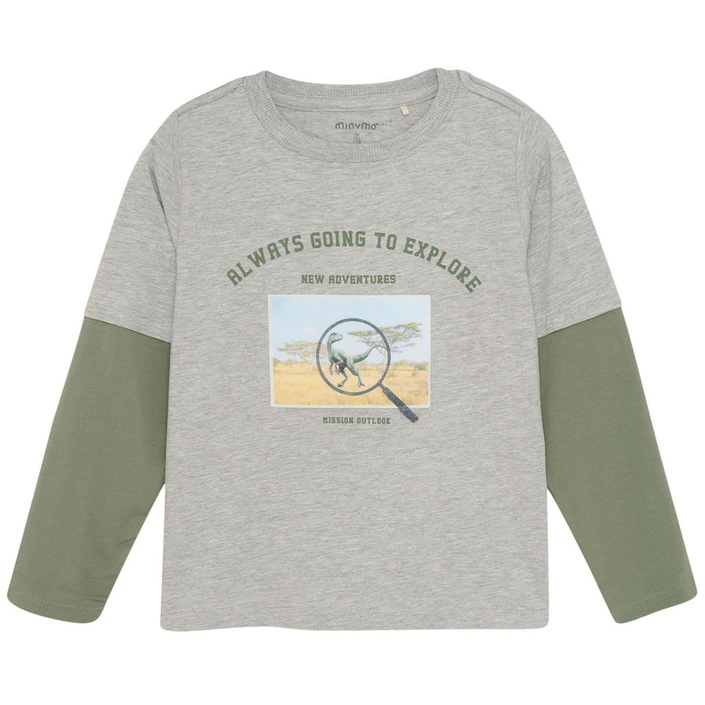 Langærmet T-shirt Grey Melange
