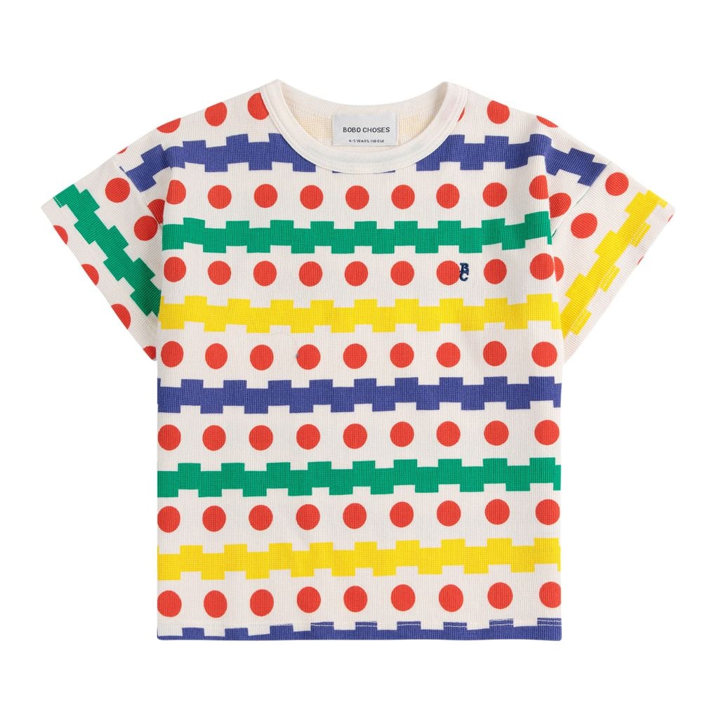 Geometric All Over Waffle T-Shirt Offwhite