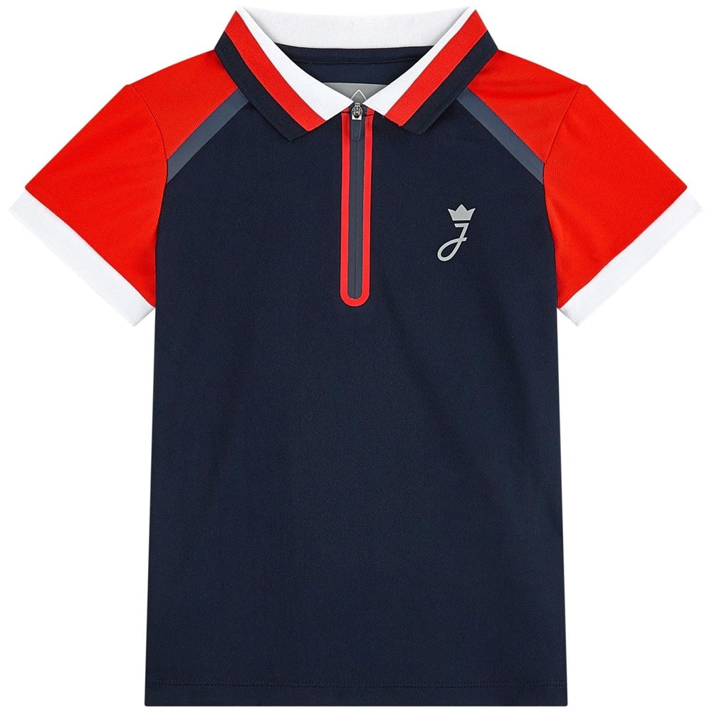 Contrast Sleeves Poloshirt Marineblau