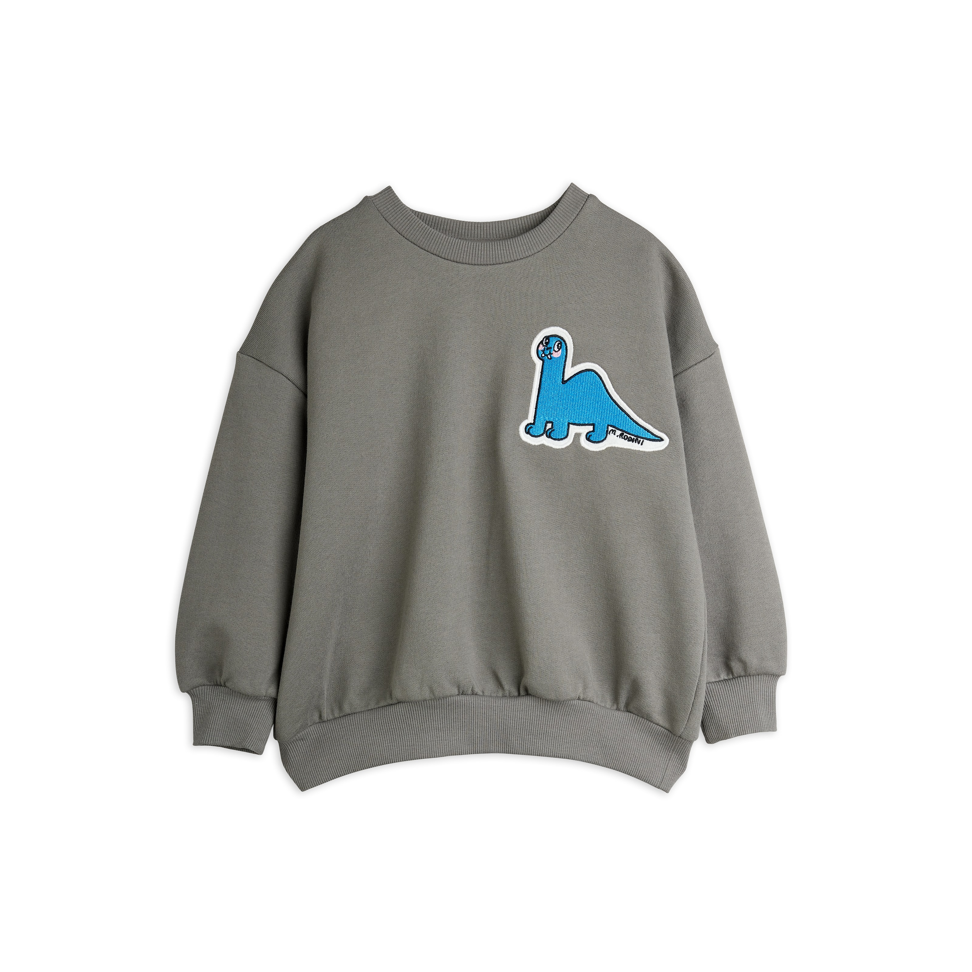 GOTS Dino Patch-sweater Grey