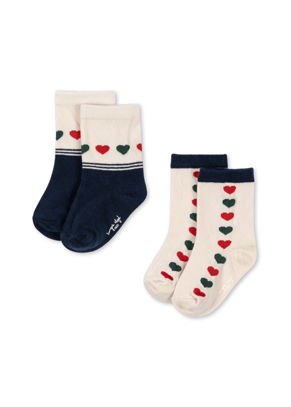 2 Pack Jaquard Socks Heart Mix
