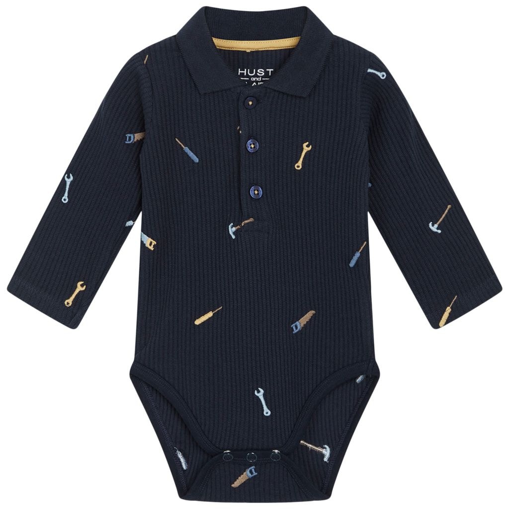 GOTS Bebe Polo Baby Body Navy