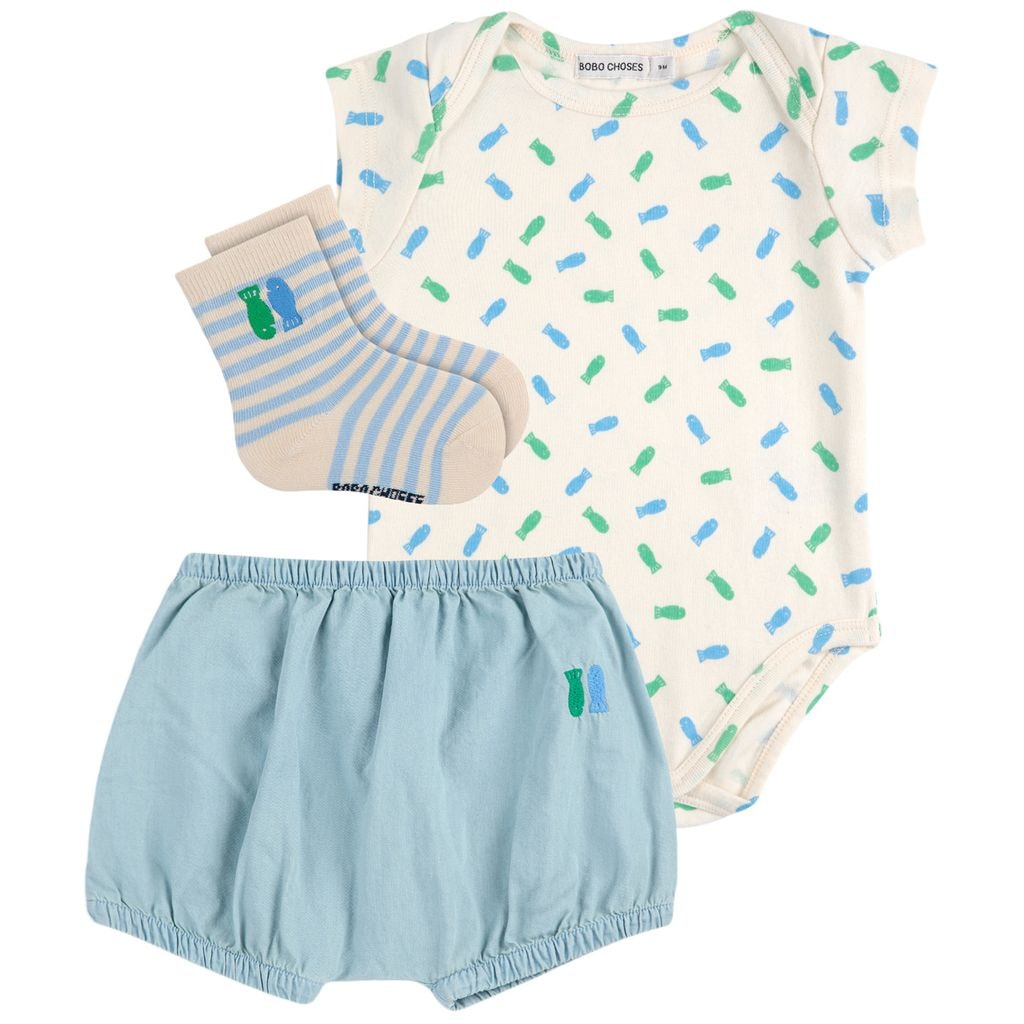Lucky Fish Baby Clothing Set Off White