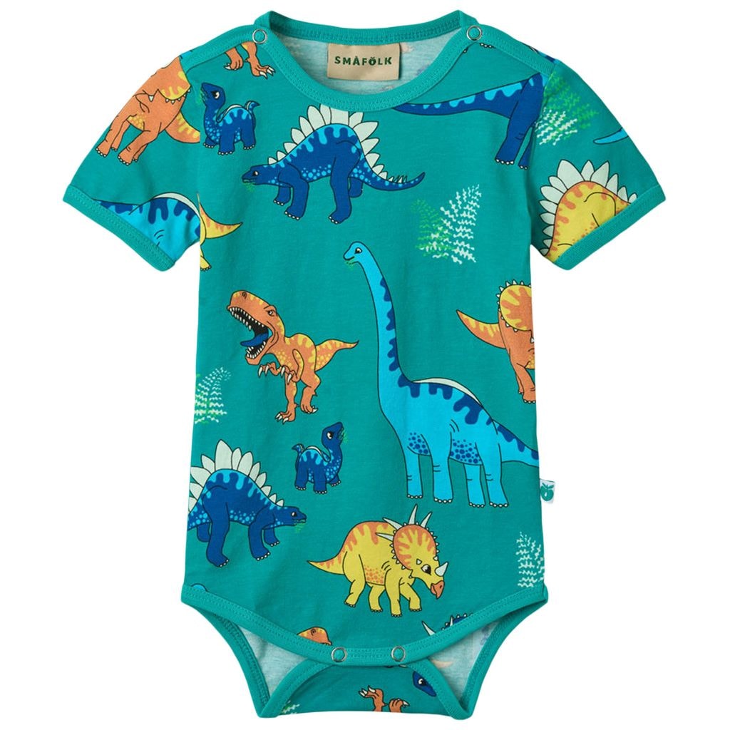 Dinosaurs Kurzärmliges Baby Body Teal