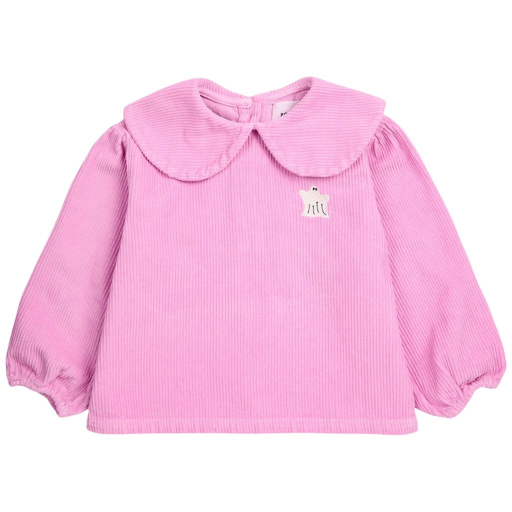 Funny Ghost Baby Blouse In Corduroy Pink