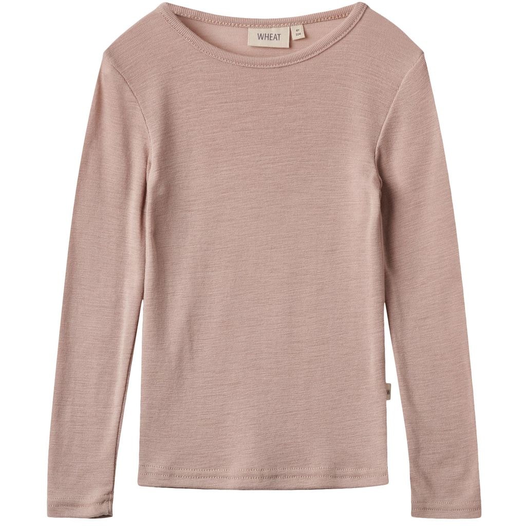 Villa t-paita L/S Alfie Dry Rose - kuivaa villaa