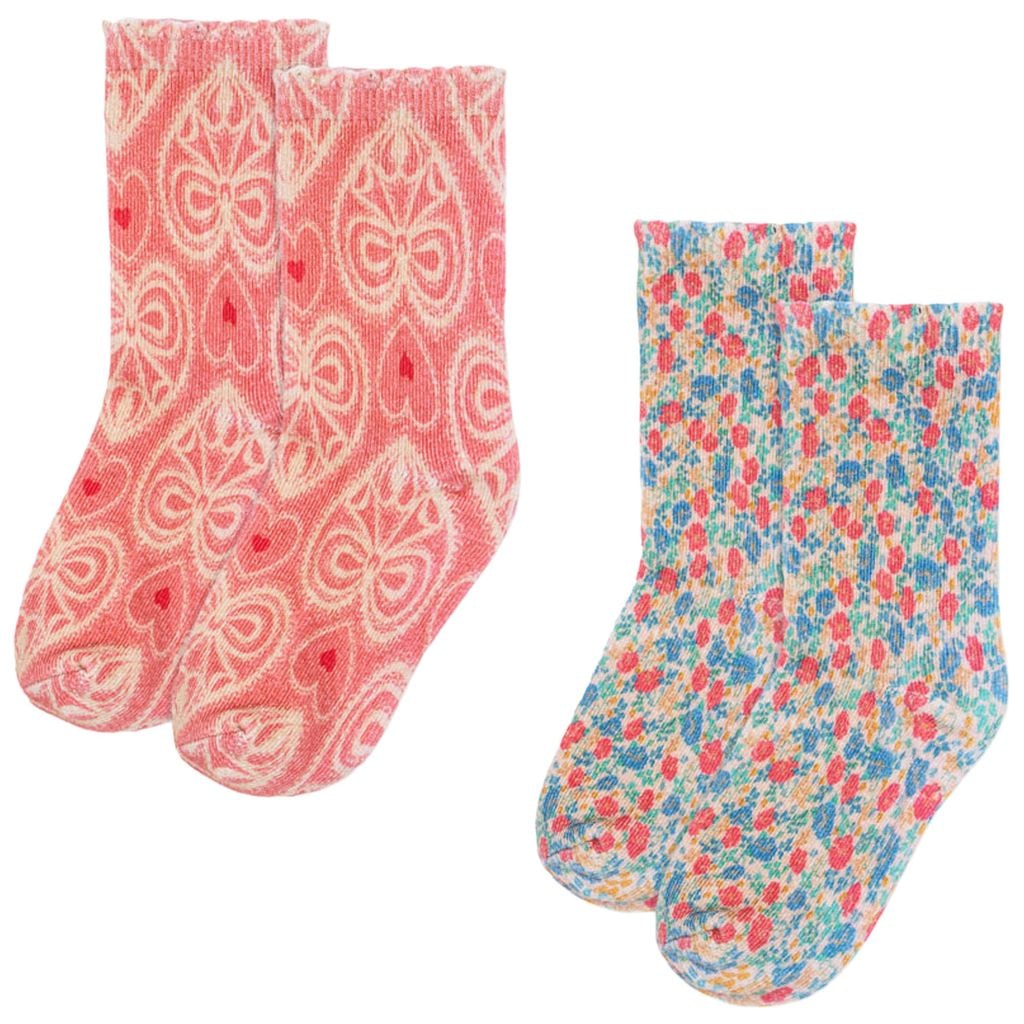 2-Pack Strumpor Med Mönster Fiola Lacy Pink