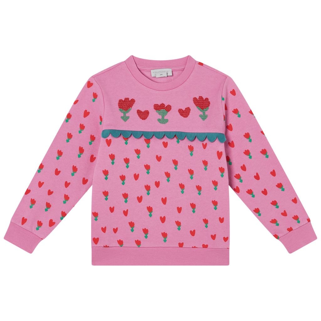 Floral Sweatshirt Pink