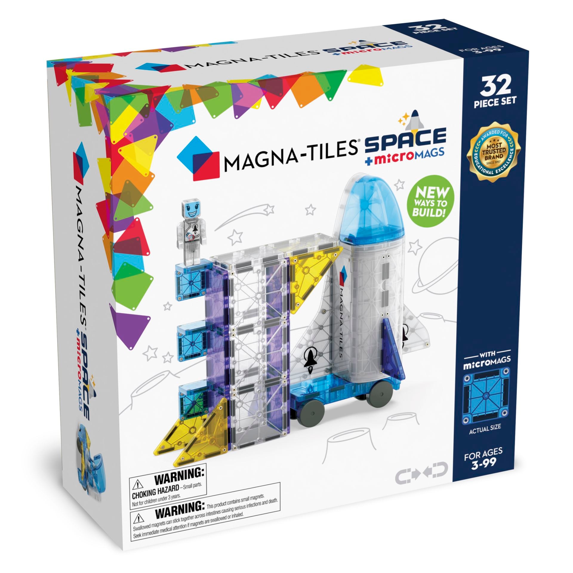 Magna-Tiles + MicroMAGS Combo 32 Stk. Space
