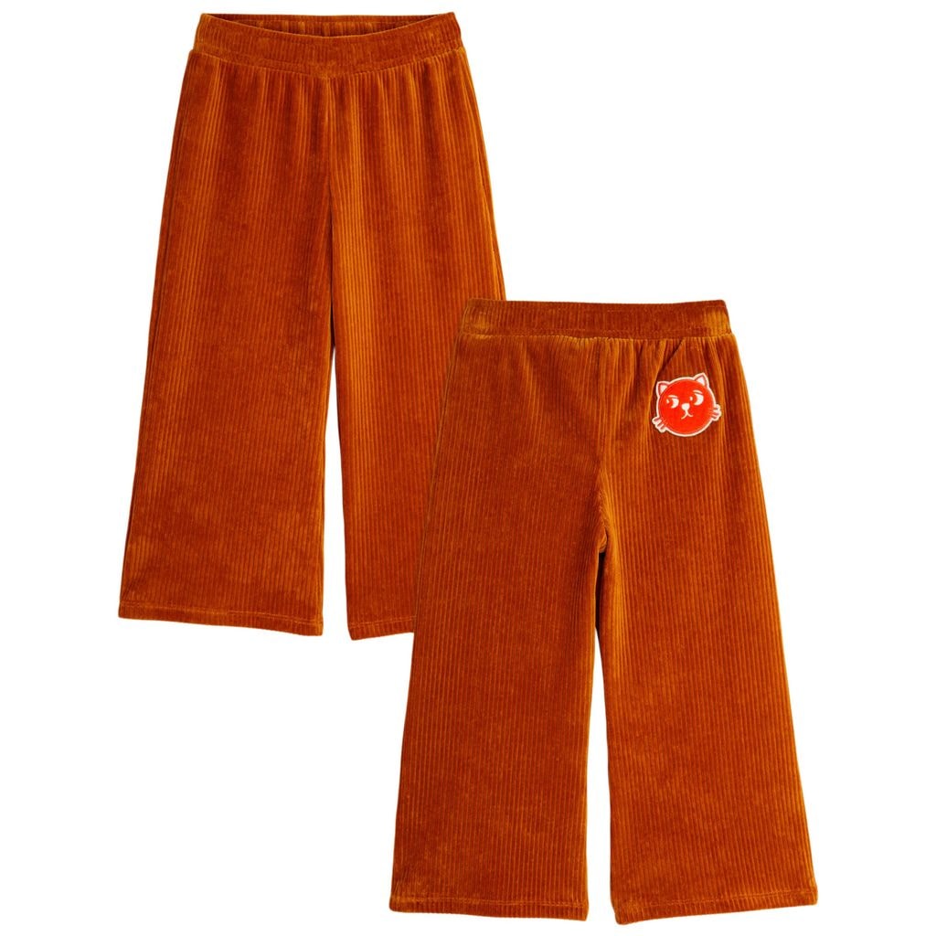 Cats Corduroy Velour Trousers Brown