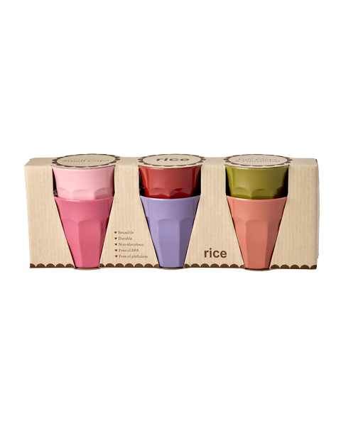 Small 6-pack Melaminkoppar Multicolor