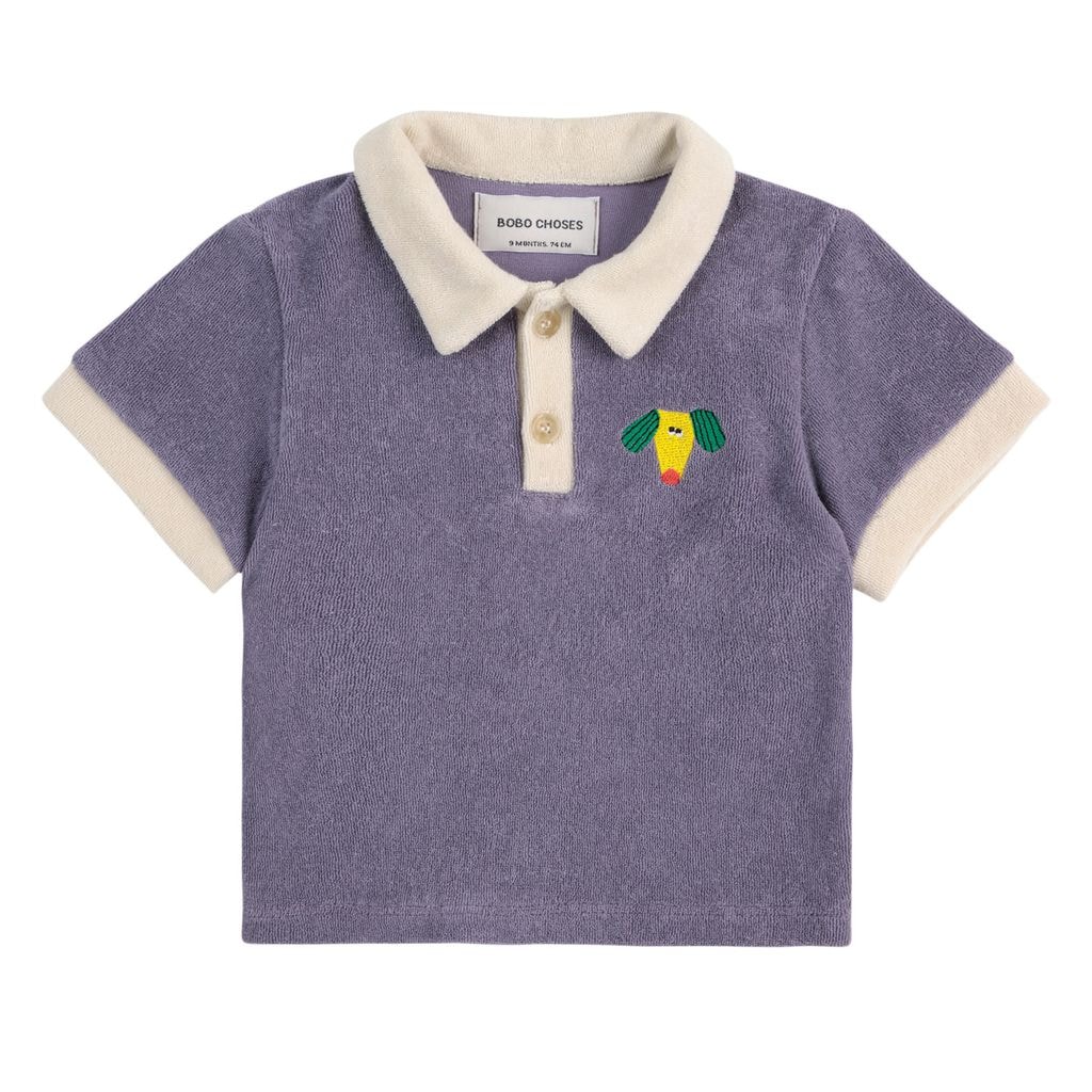 Happy Dog Baby Terry Cloth Polo Navy Blue