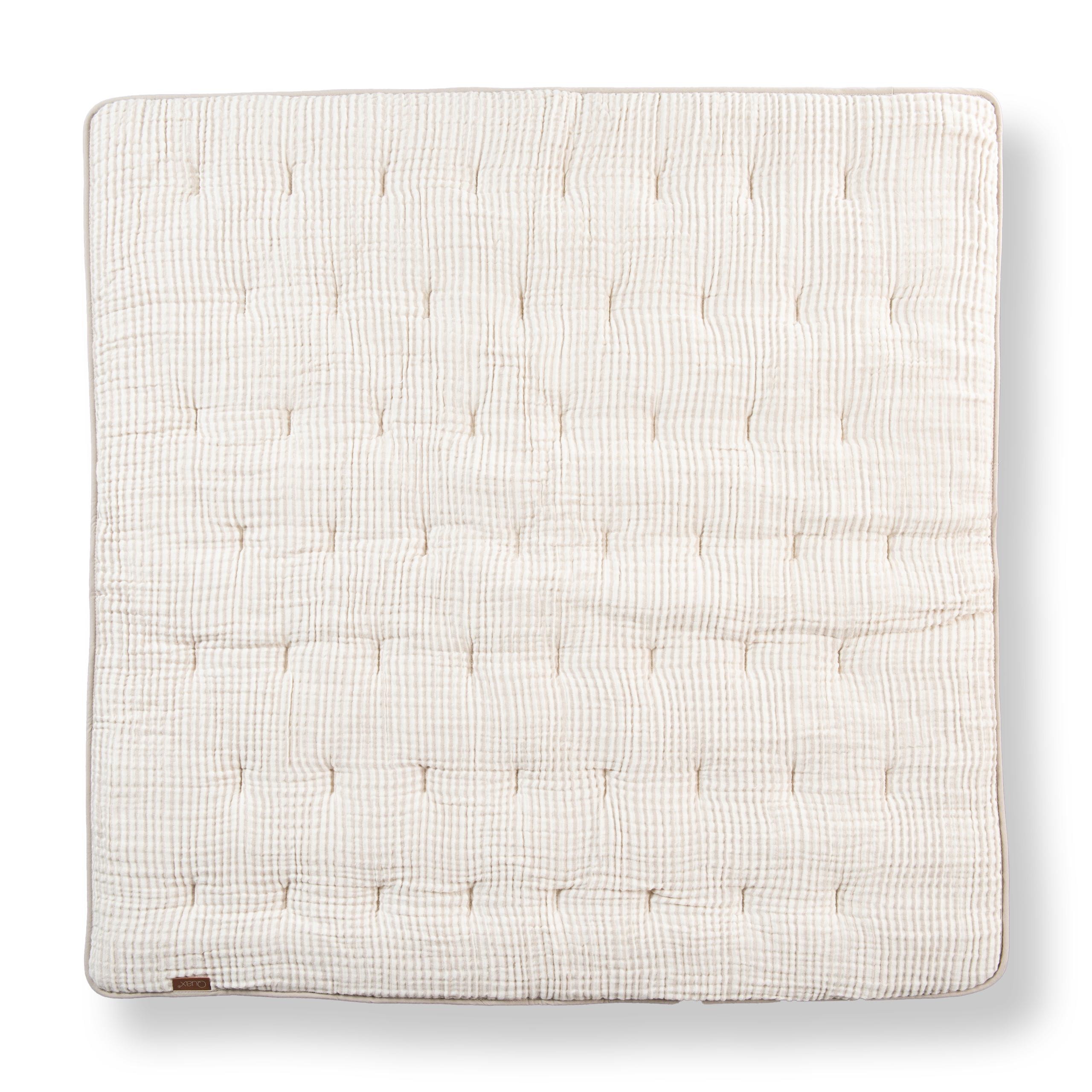 モスリン製プレイマット Stripe Beige White | ベビーショップ 