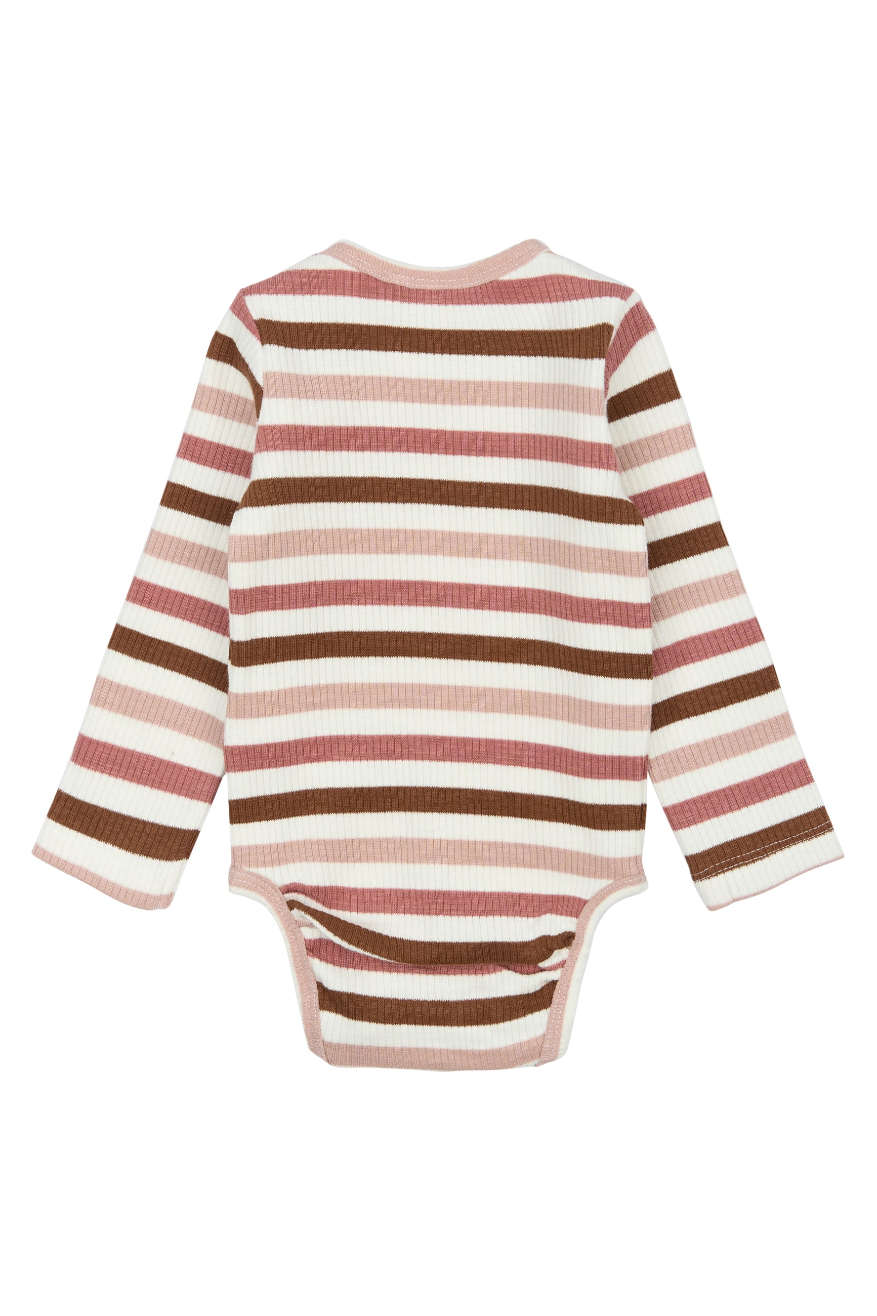 GOTS Pama Långärmad Ribbad Body Withered Rose Striped
