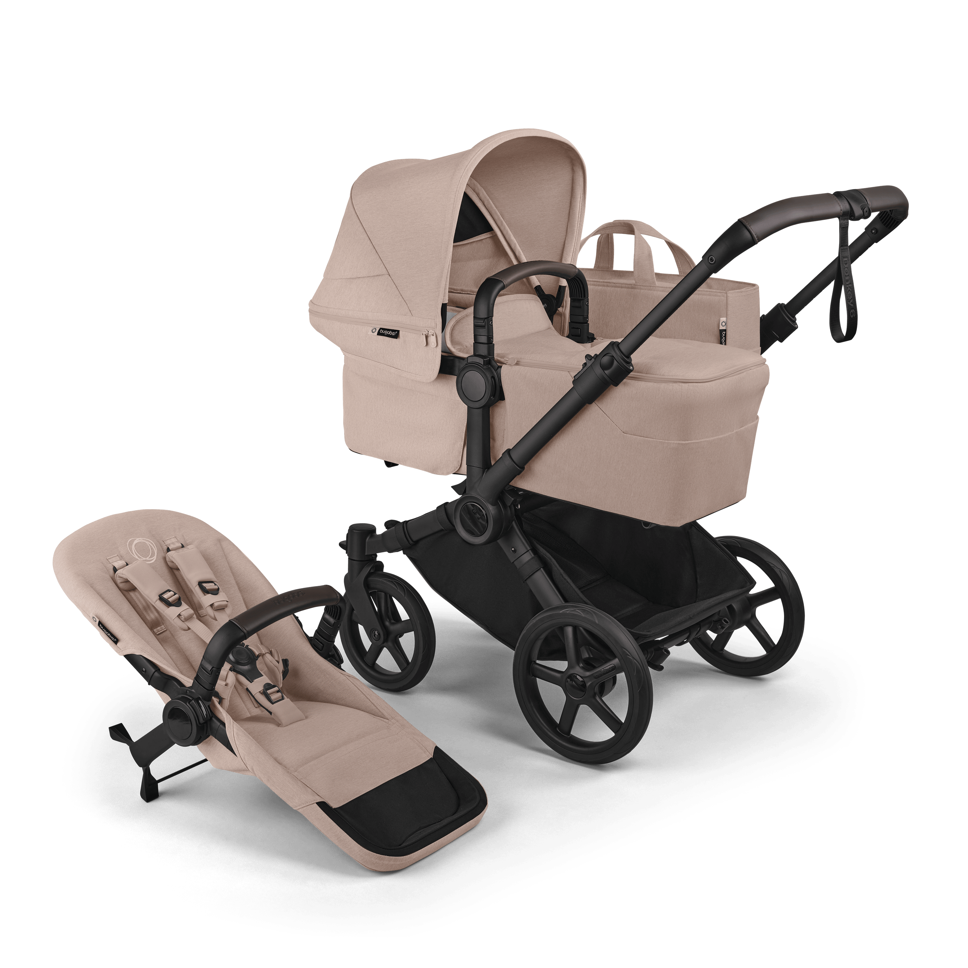 Donkey 6 Komplet Barnevogn Black Desert Taupe Melange 