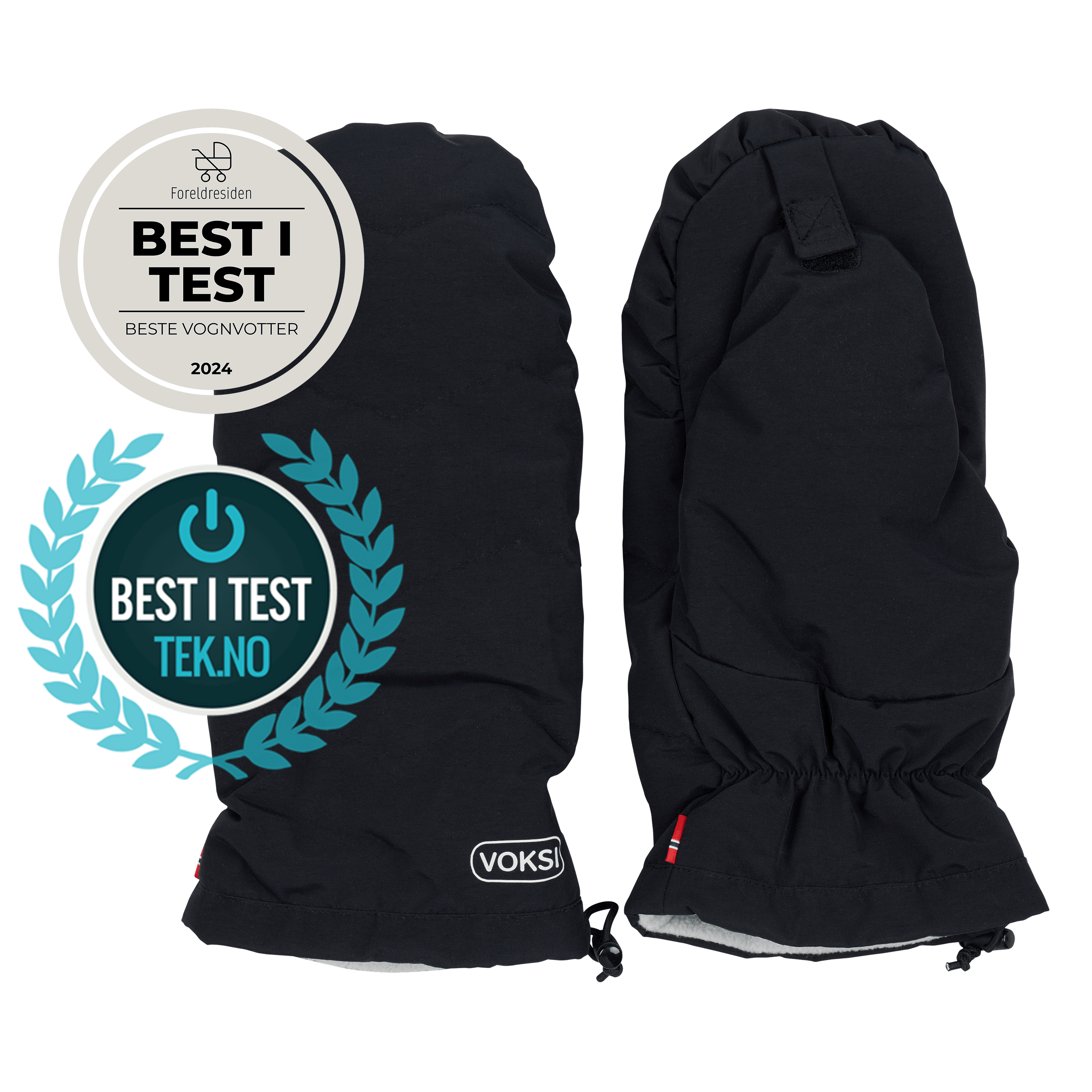 Stroller Mittens Black Lightgrey 