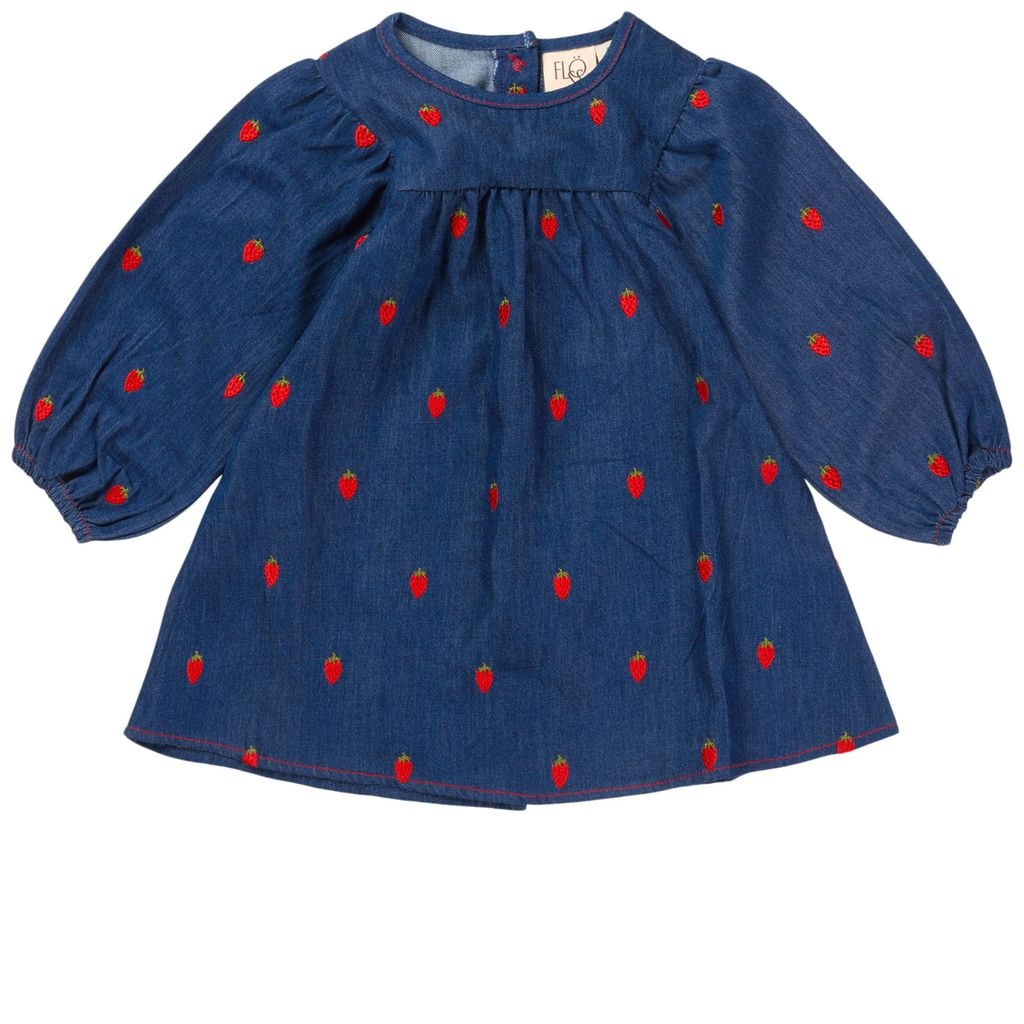 Colette Embroidered Dress Berry Denim