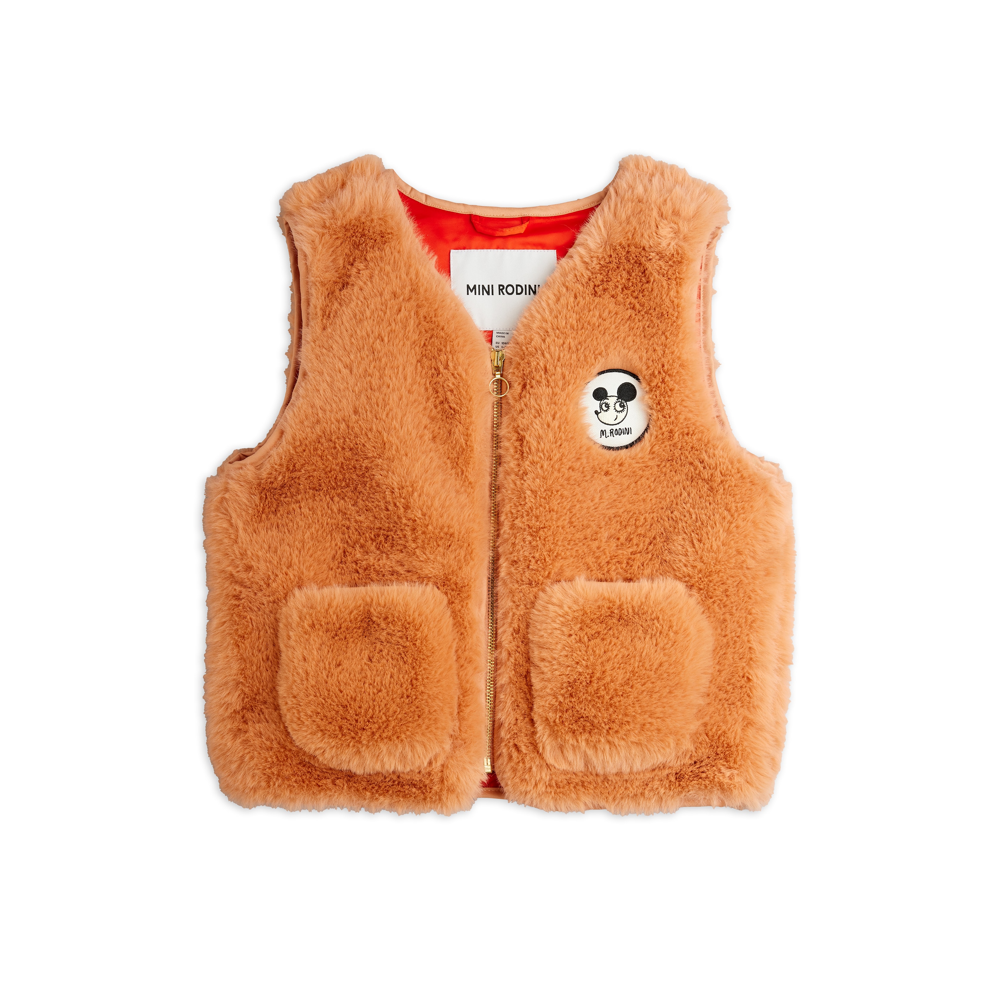 Ritzratz Patch Faux Fur Vest Pink
