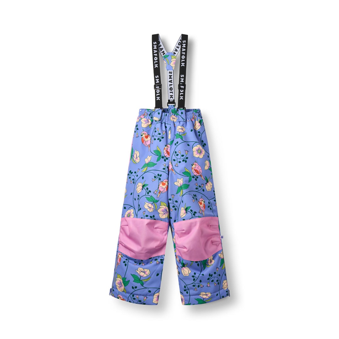 Children'S Snowsuit With Birds And Flowers Purple Delight