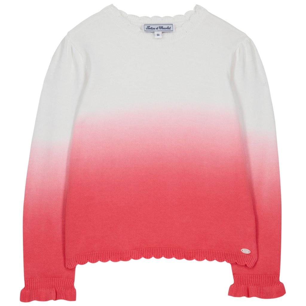 Sweater With Tie Dye Look Red