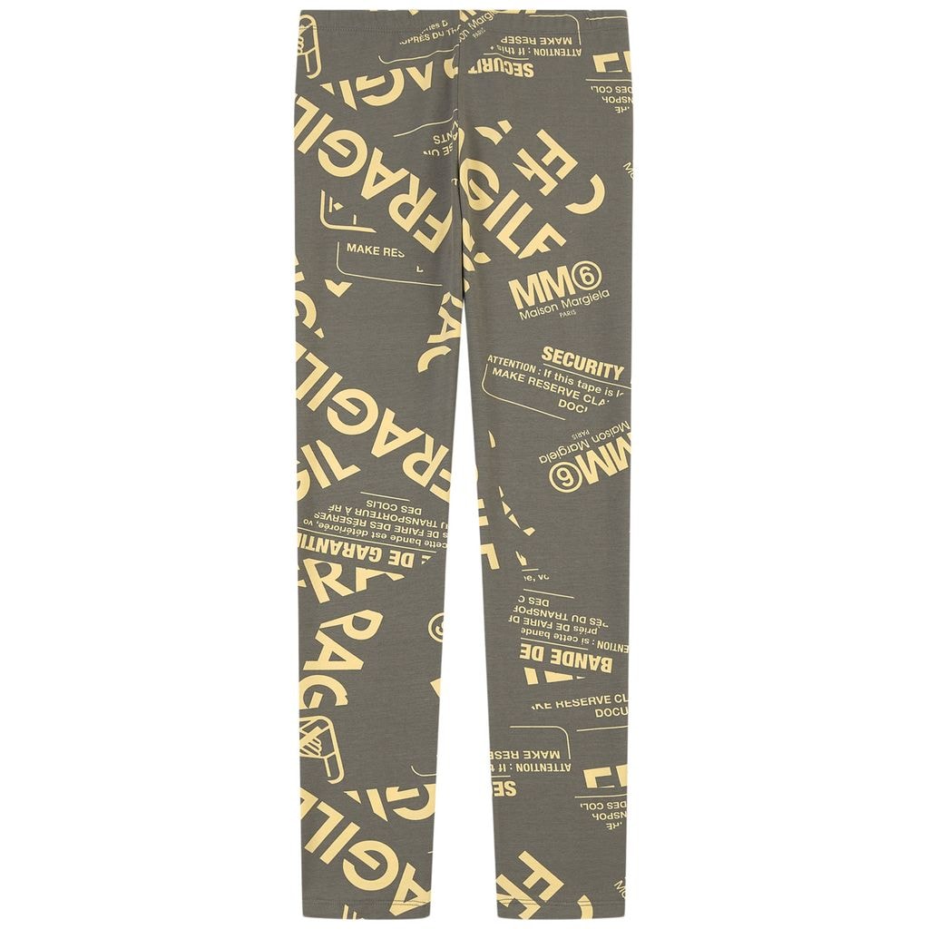 Leggings With An All-over Print Khaki