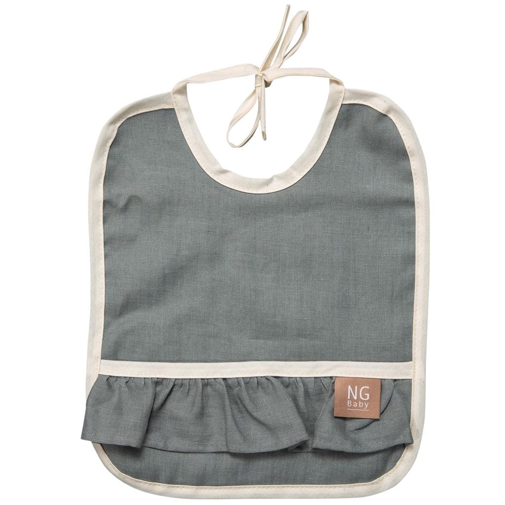 Rypytetty pellavaessu Petrol Green