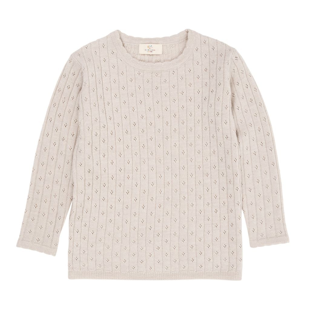 Merinovillainen neulepaita Pale Cream Melange