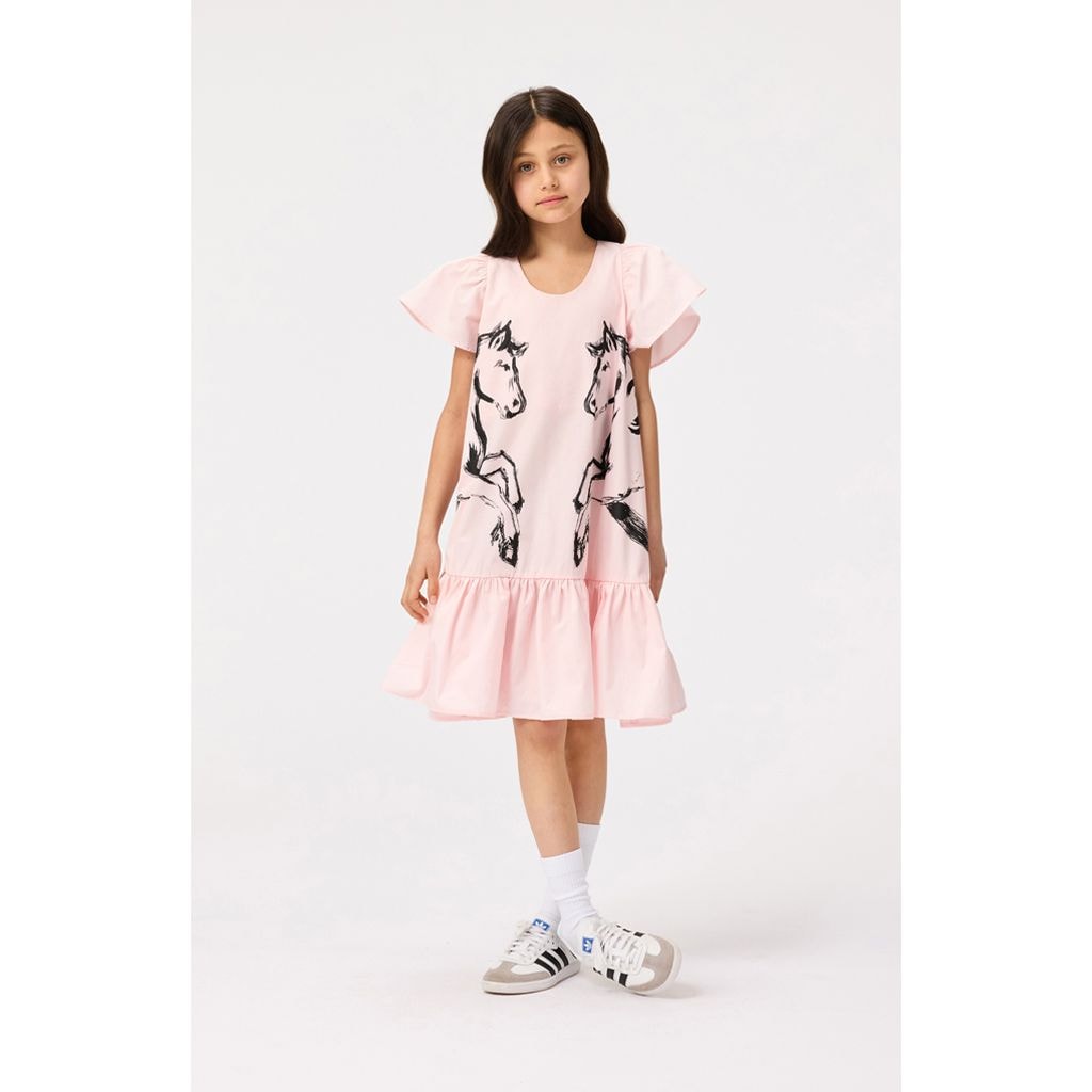 Cinda Short-Sleeved Dress Folklore Horses