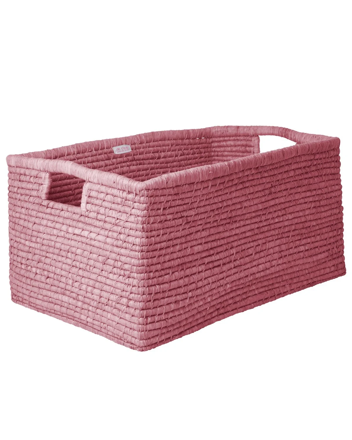 Rektangulär Förvaringskorg I Raffia Pink