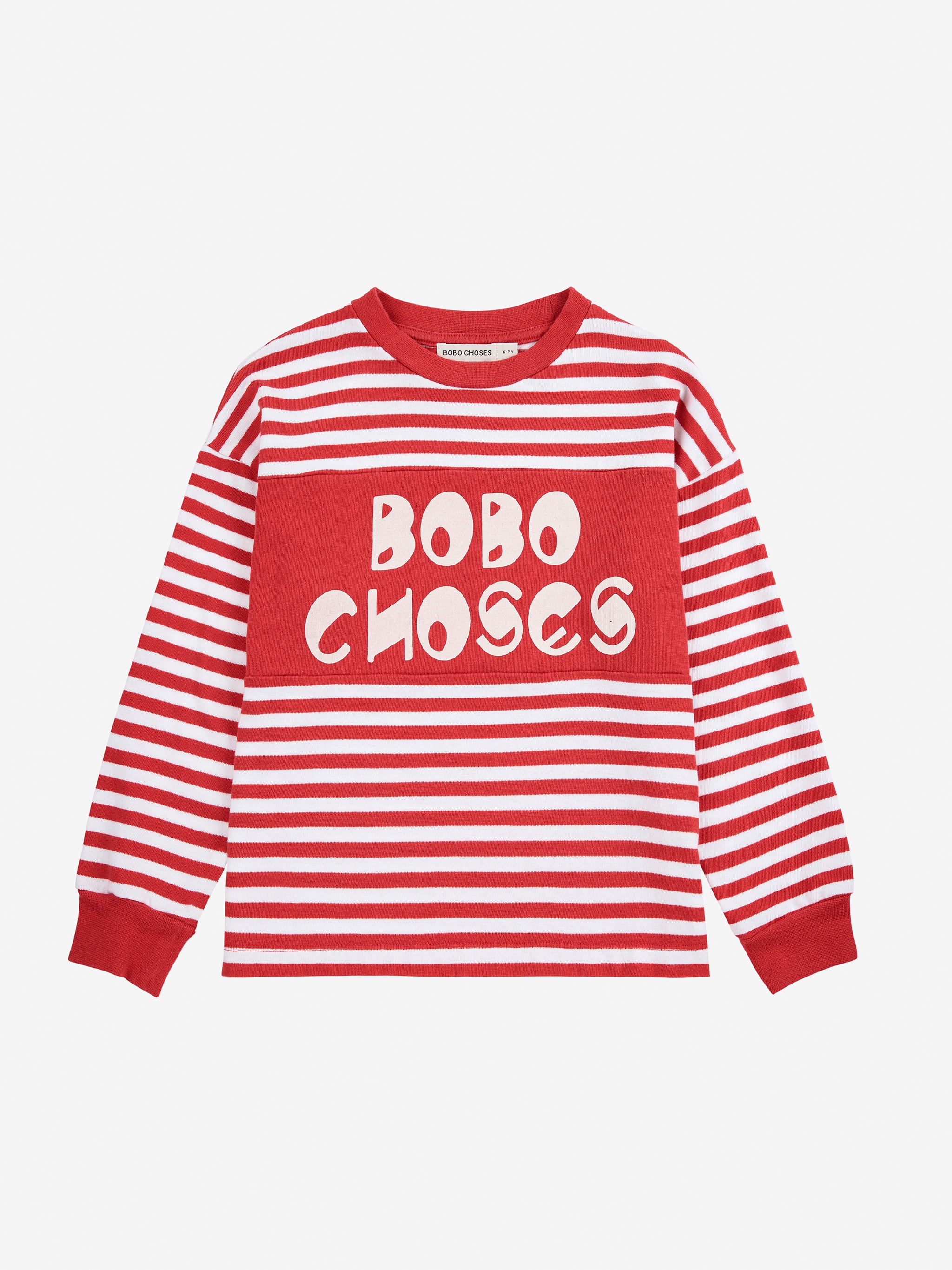 Bobo Choses Stripes Long-Sleeved T-Shirt Red