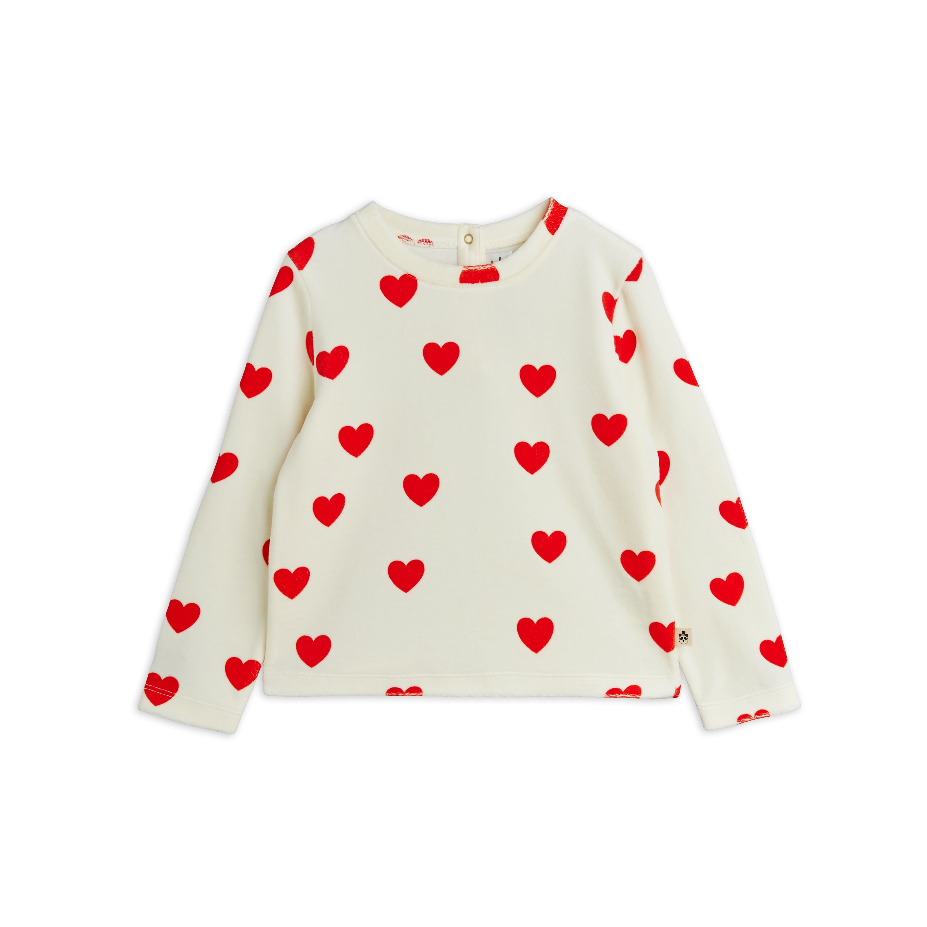 Hearts Aop Velour Top White