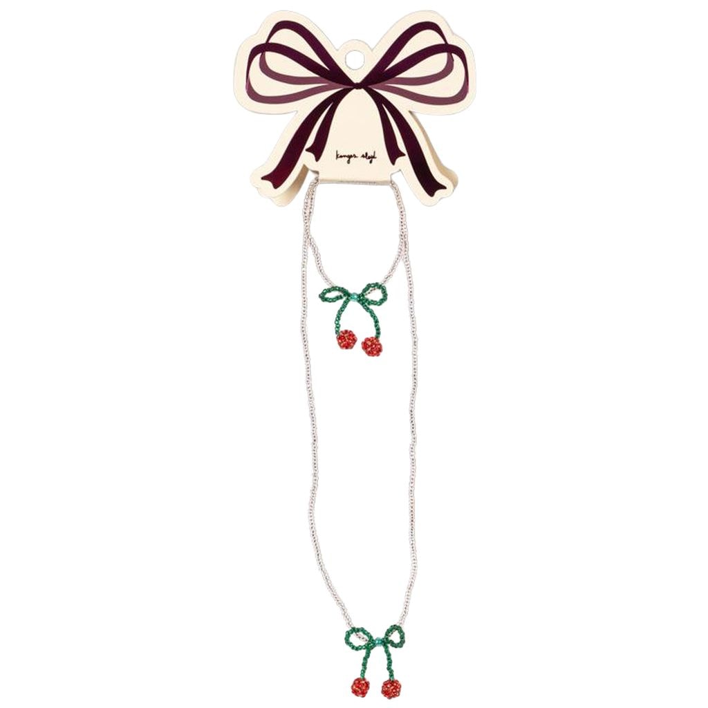 Pearly Necklace & Bracelet Set Cherry