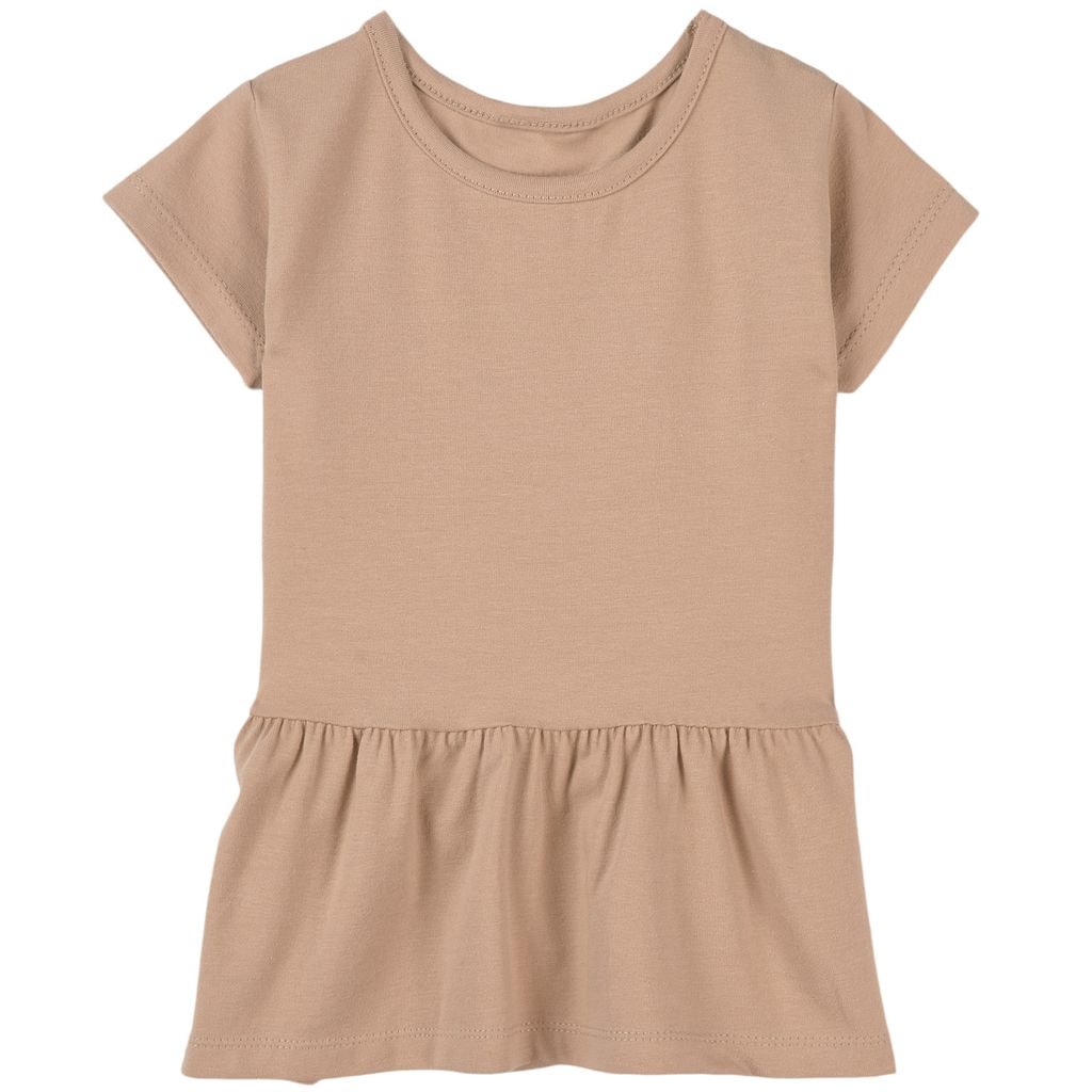 T-shirt Med Volang Sandfärgad