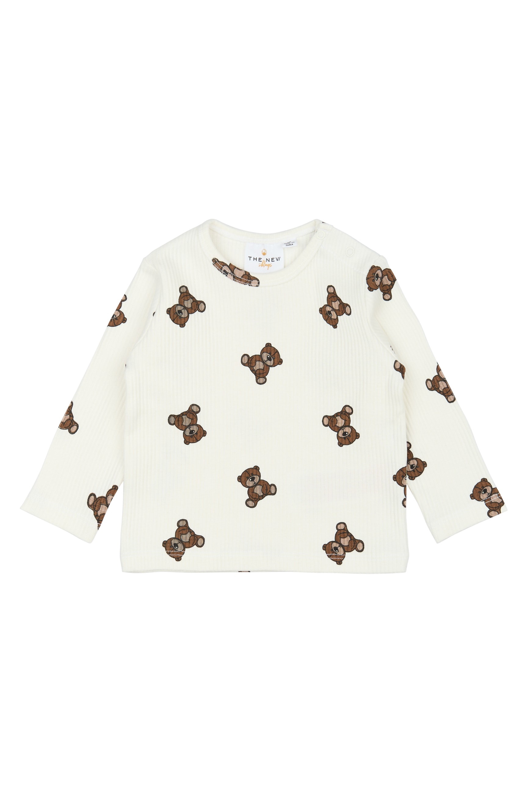 GOTS Paulo Ribbet T-skjorte Med Lange Ermer Cloud Dancer