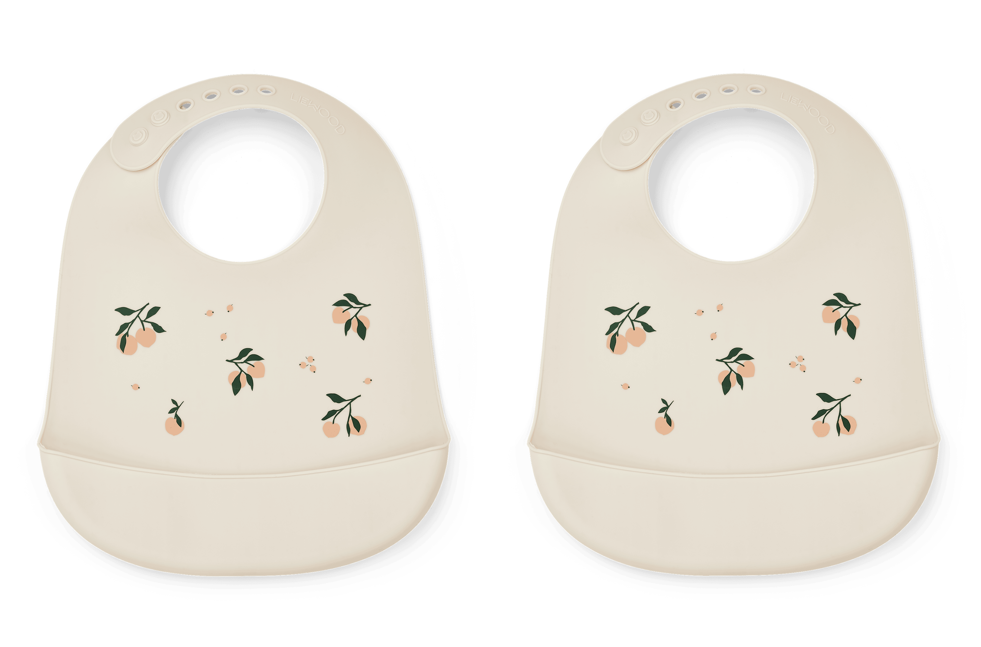 Tilda Painettu Silikonilappu 2-pack Peach / Sea Shell Mix