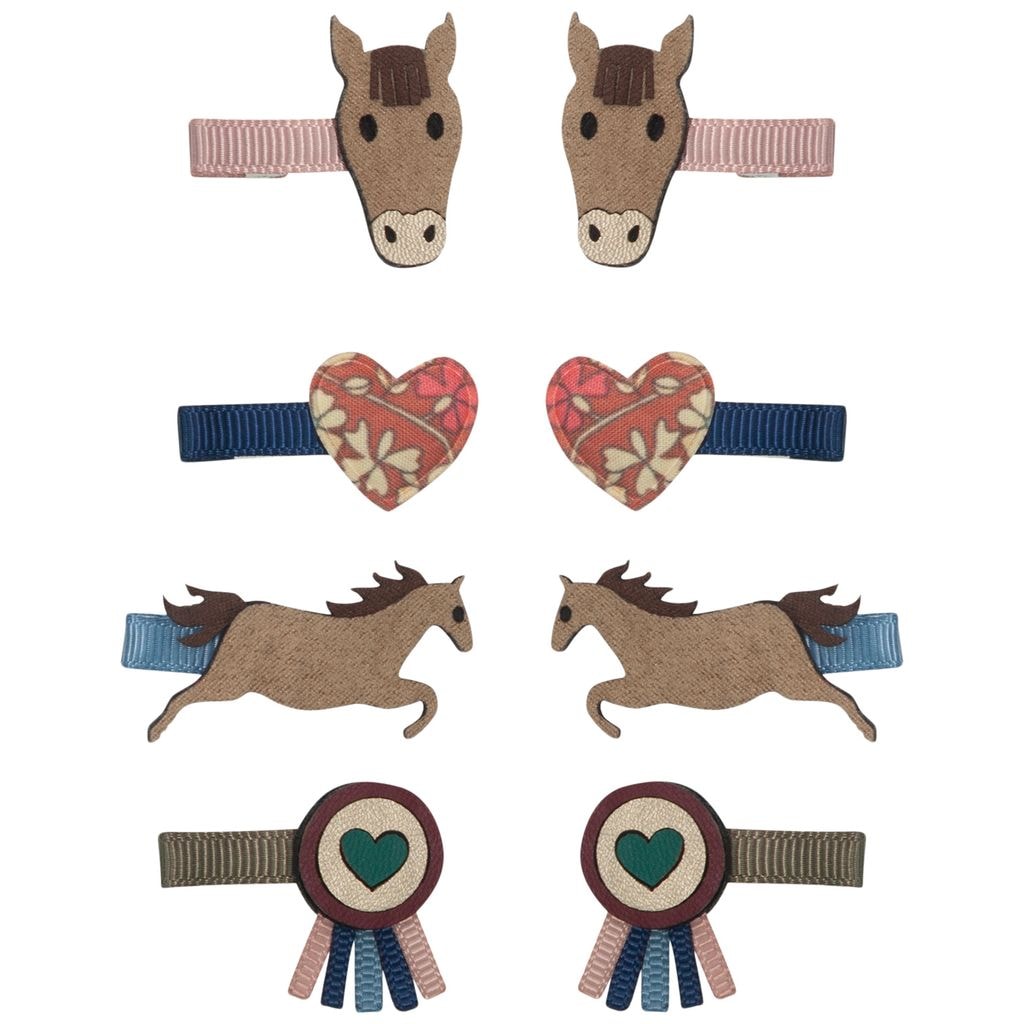 8-Pack Hair Clips Horse & Hound